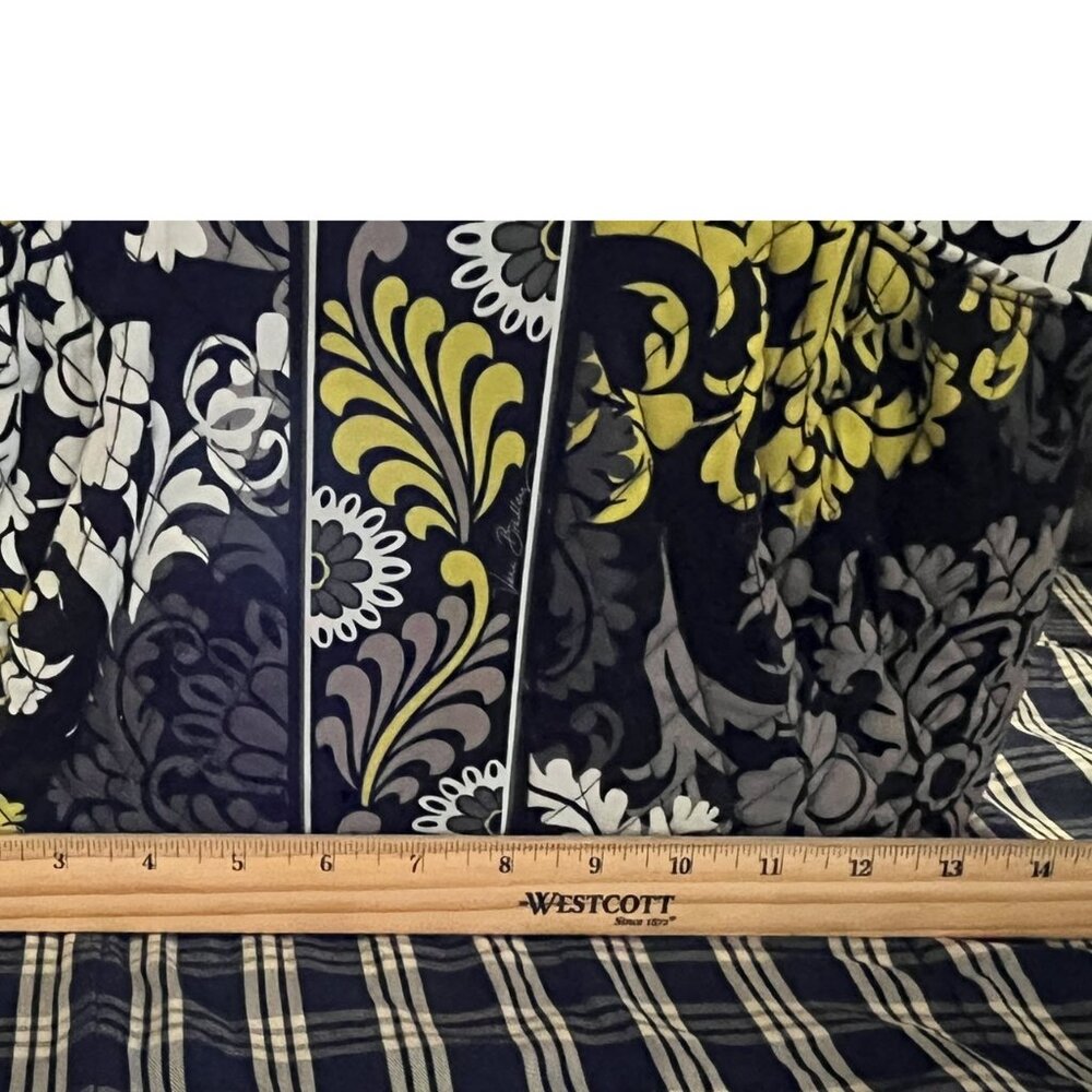 Vera Bradley Retired “Baroque” Handbag--Yellow, Gray, Black--Wraparound Pockets - Picture 14 of 16